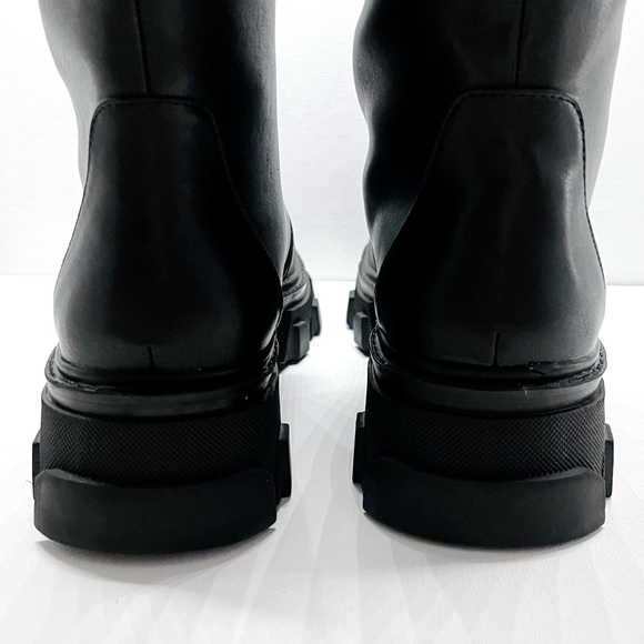 PUBLIC DESIRE β GENIUS BLACK KNEE HIGH CHUNKY SOLE BOOTS, WIDE FIT, SIZE US 6 - Picture 7 of 14